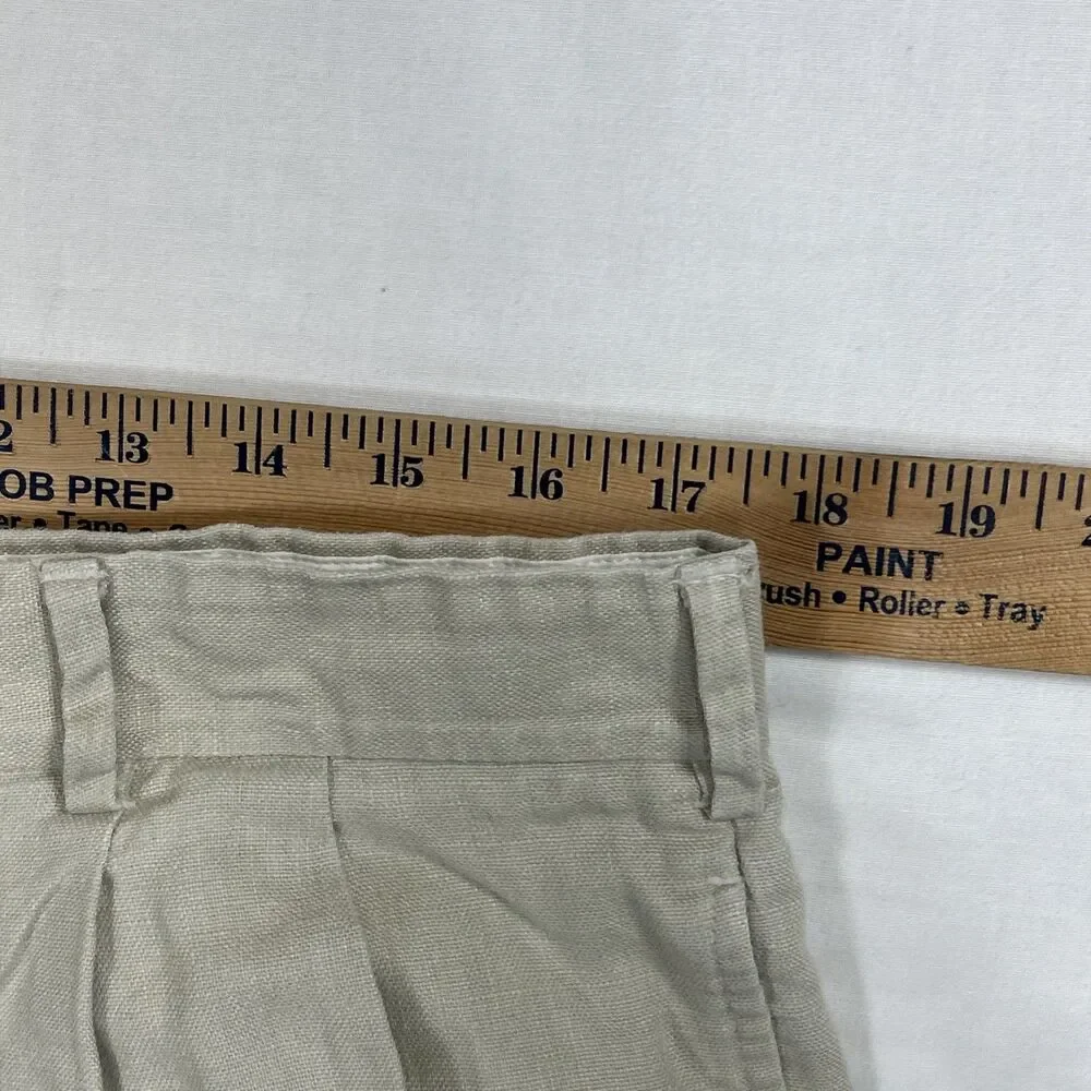 Allen Solly Dress Pants Mens 36R Linen Pleated Straight Leg Beach Casual